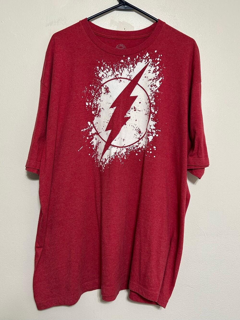 DC Comics Flash Logo Graphic T Shirt 2XL Red Heather Tee